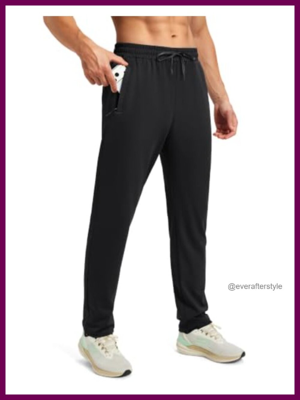 Tall Men's Jogger Sweatpants Zipper Pockets Athletic Fit Drawstring